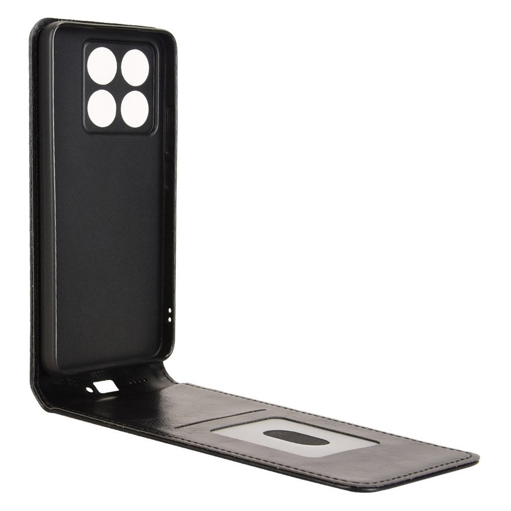 For Xiaomi 14T Pro Case with Card Slot Magnetic Vertical Flip Leather Phone Cover