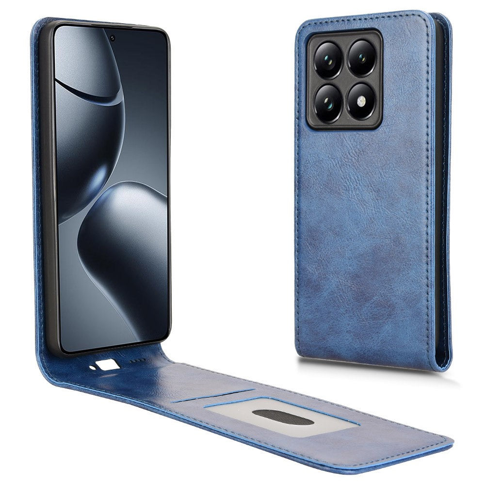 For Xiaomi 14T Pro Case with Card Slot Magnetic Vertical Flip Leather Phone Cover