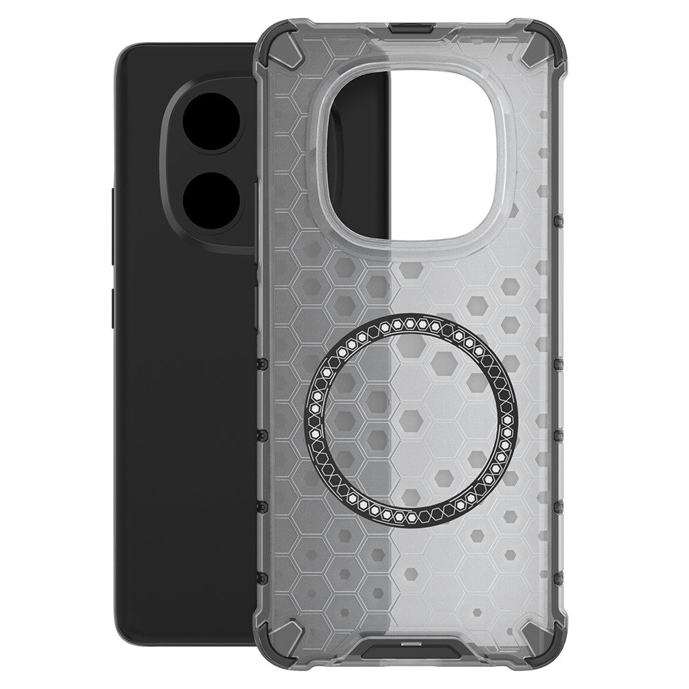 For Xiaomi Redmi Note 14 Pro 5G / Poco X7 5G Magnetic Case Honeycomb Design TPU + PC Phone Cover