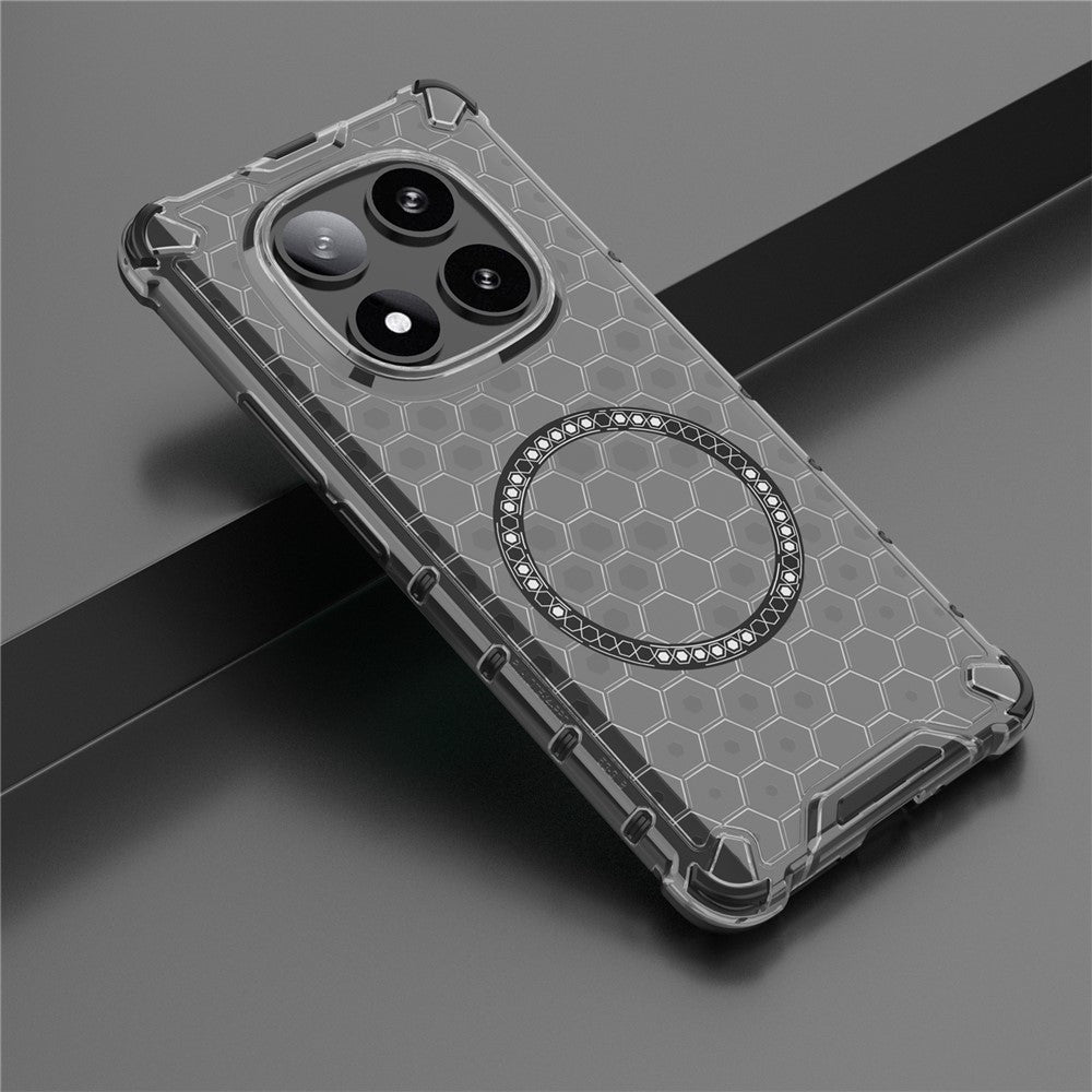 For Xiaomi Redmi Note 14 Pro 5G / Poco X7 5G Magnetic Case Honeycomb Design TPU + PC Phone Cover