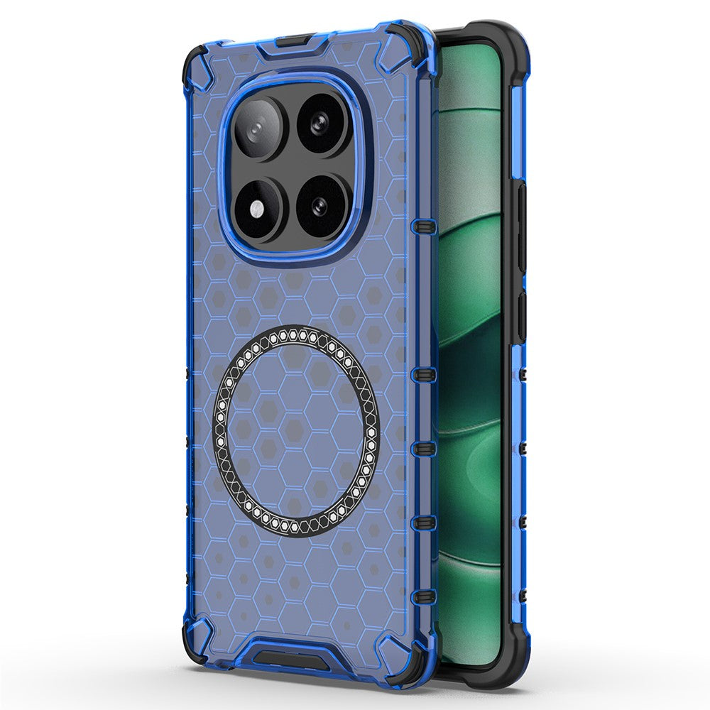 For Xiaomi Redmi Note 14 Pro 5G / Poco X7 5G Magnetic Case Honeycomb Design TPU + PC Phone Cover