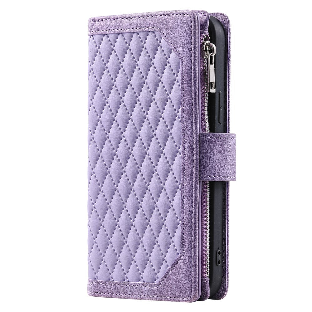 Style 005 For Xiaomi Redmi Note 14 5G Wallet Case Rhombus Stitching Line PU Leather Phone Cover