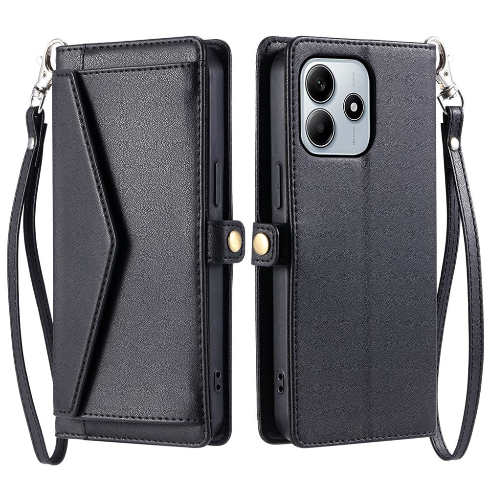 For Xiaomi Redmi Note 14 5G Leather Case Wallet Stand Phone Cover with Straps