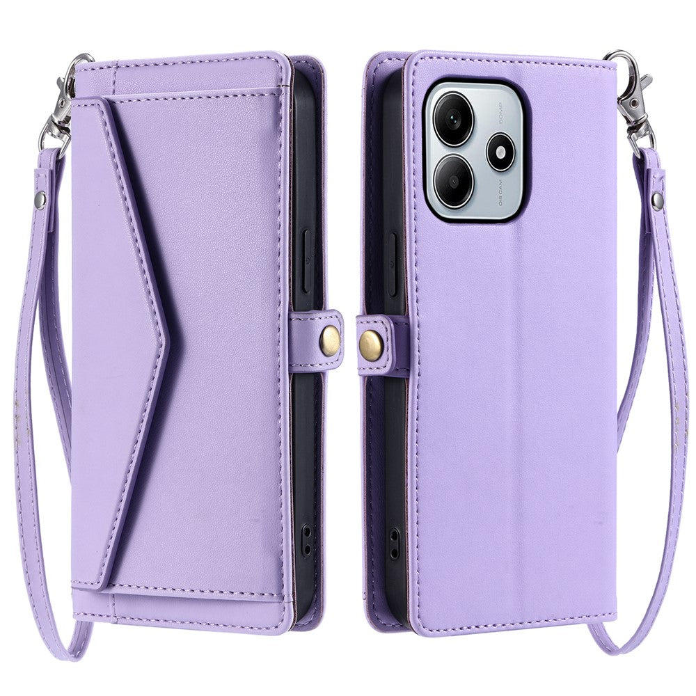 For Xiaomi Redmi Note 14 5G Leather Case Wallet Stand Phone Cover with Straps
