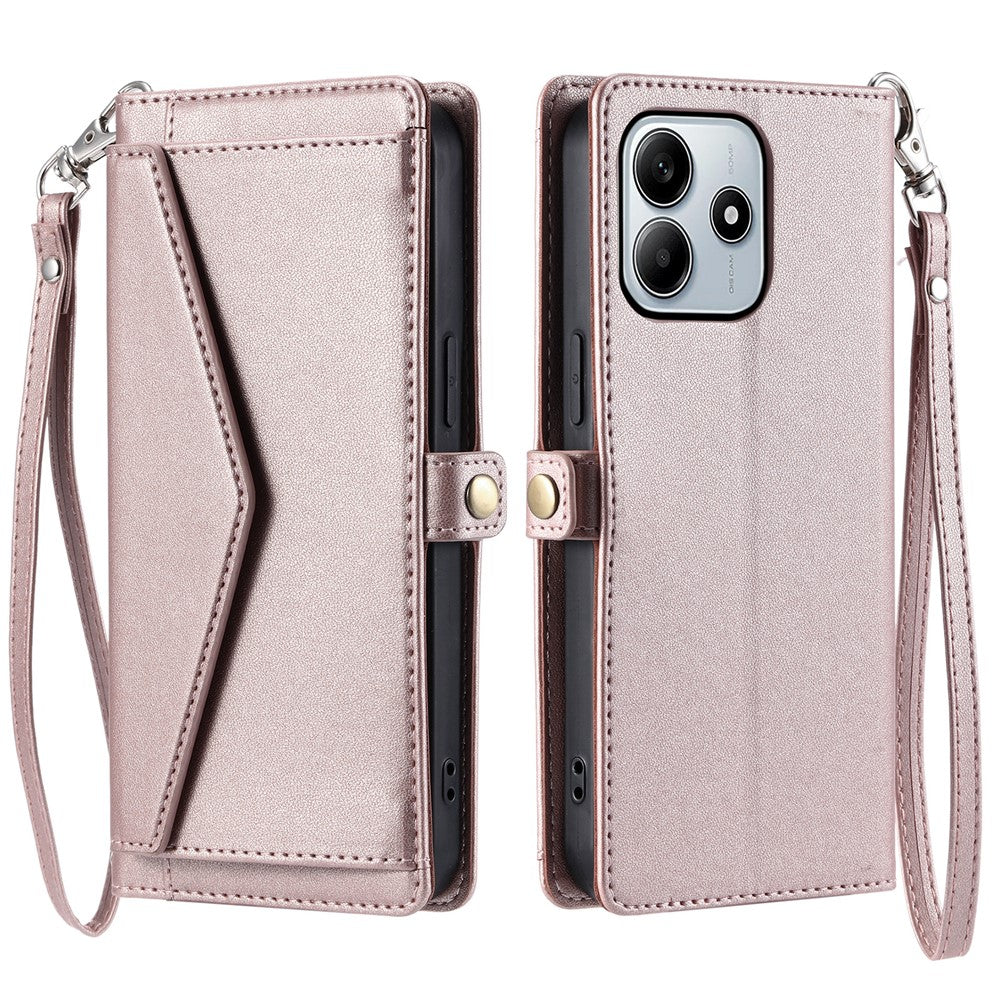 For Xiaomi Redmi Note 14 5G Leather Case Wallet Stand Phone Cover with Straps