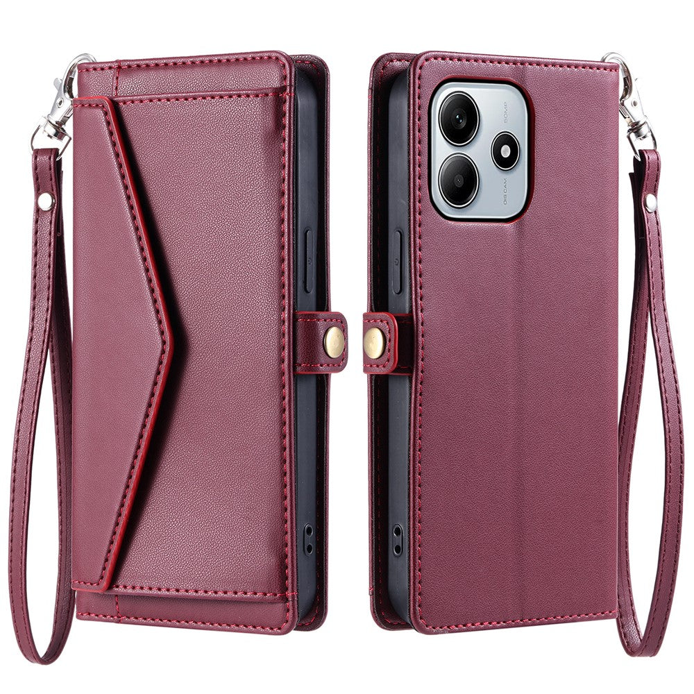 For Xiaomi Redmi Note 14 5G Leather Case Wallet Stand Phone Cover with Straps