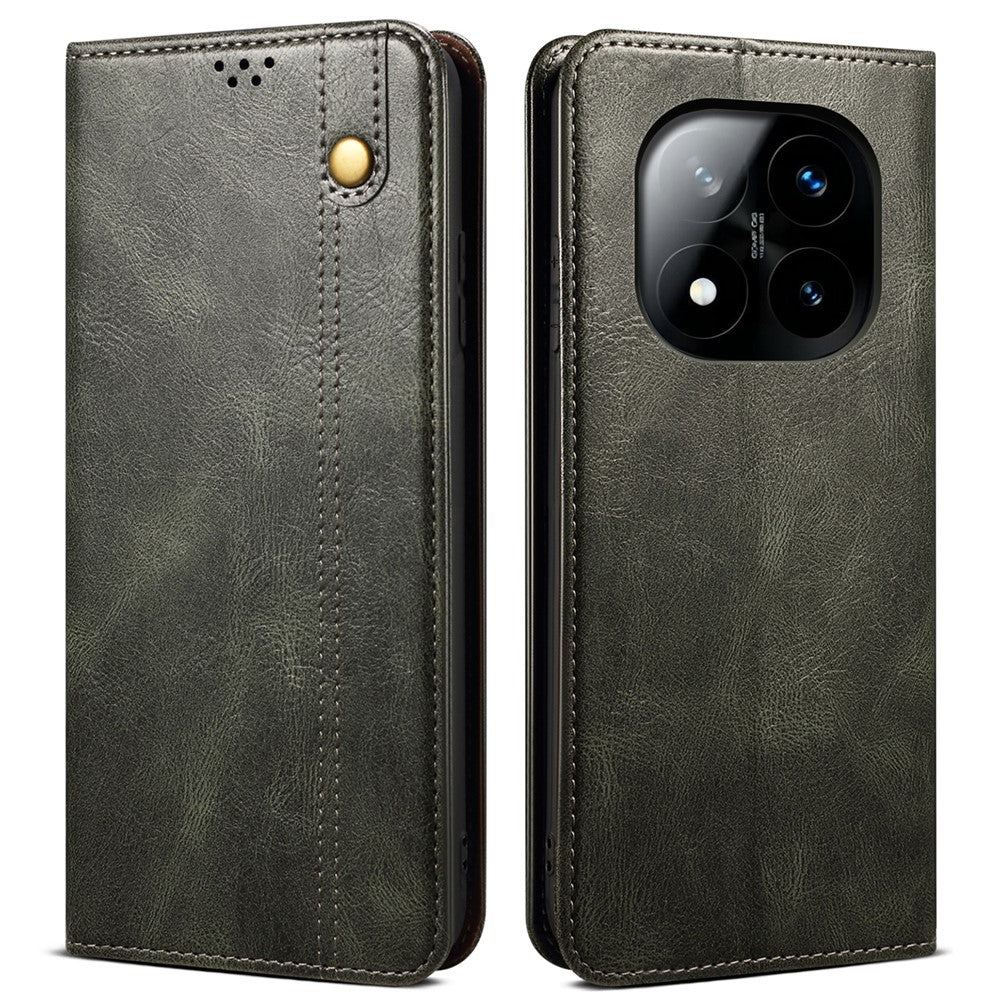 For Xiaomi Redmi Note 14 Pro+ 5G Case Crazy Horse Texture Waxy Leather Wallet Stand Phone Cover