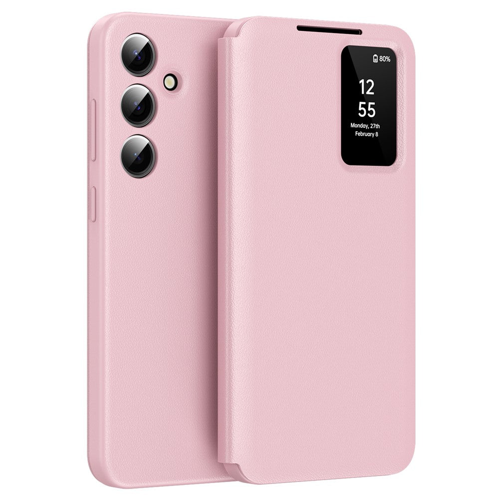 Galaxy S24 Lederhülle – Mit Kartenfach & Smart-View Fenster