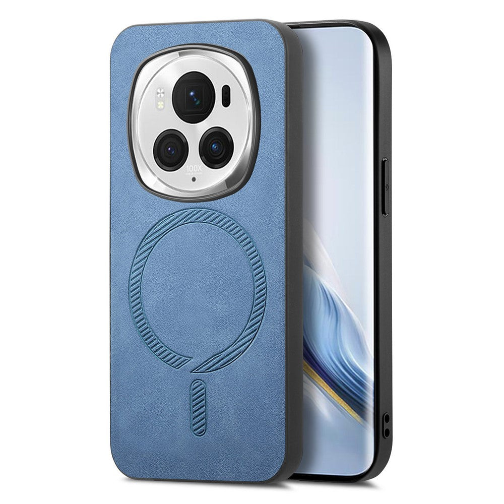 Honor Magic6 Pro 5G Handyhülle – Magnetische Leder-Rückseite, hautfreundlich