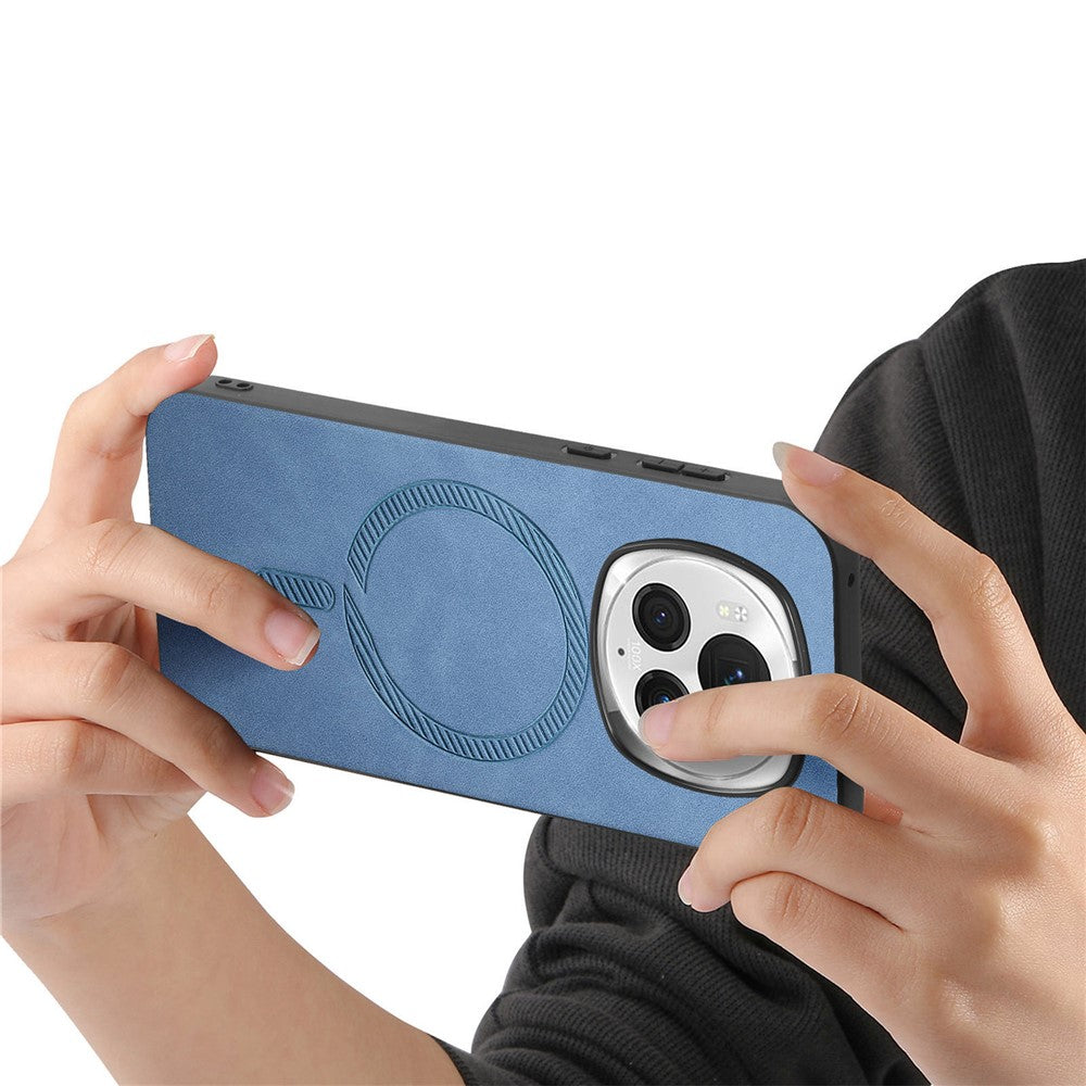Honor Magic6 Pro 5G Handyhülle – Magnetische Leder-Rückseite, hautfreundlich