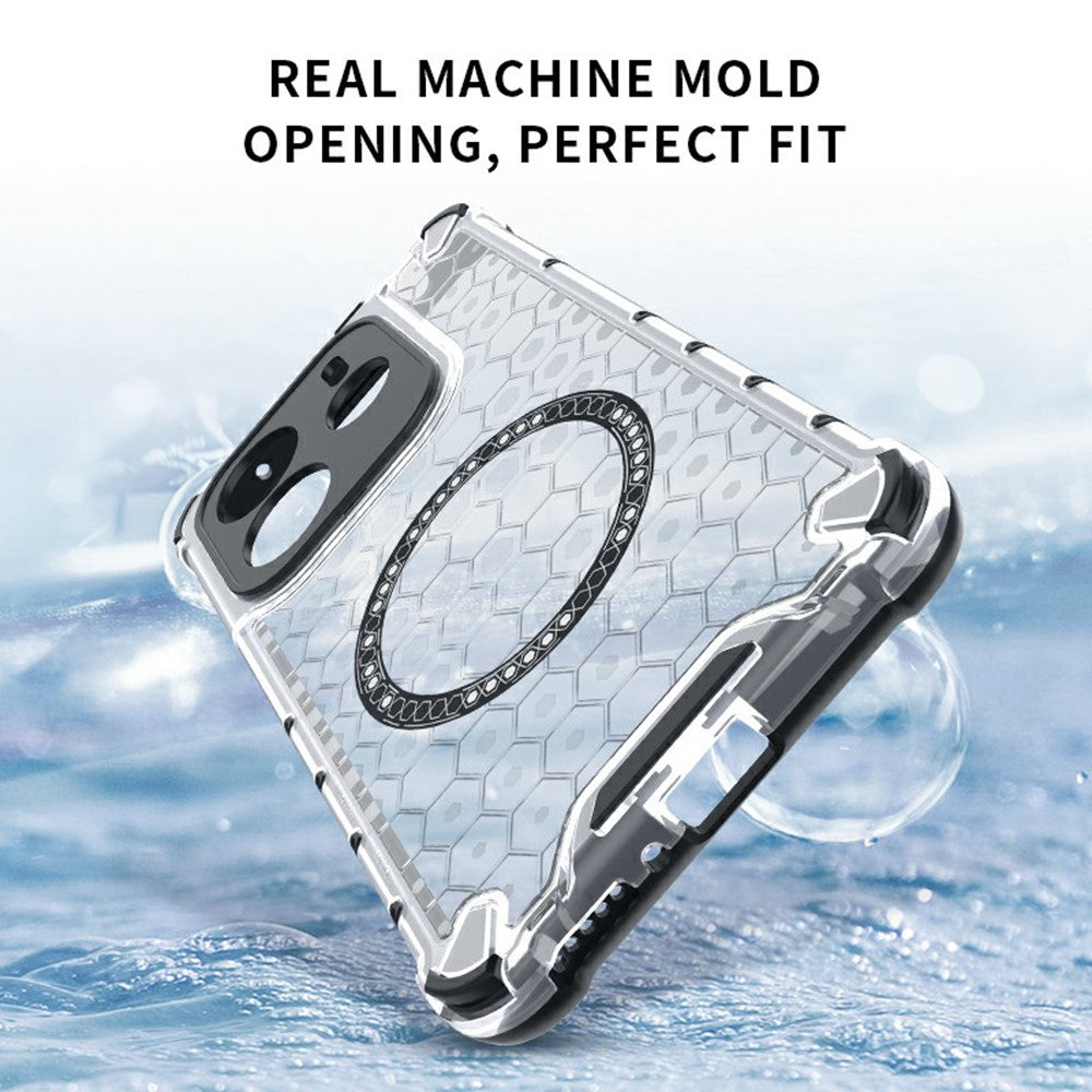 For Xiaomi Redmi Note 14 5G Magnetic Case Honeycomb Design TPU + PC Phone Cover