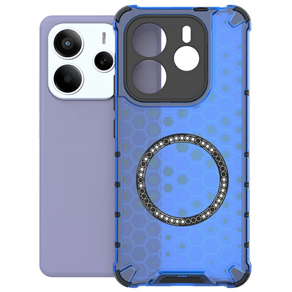 For Xiaomi Redmi Note 14 5G Magnetic Case Honeycomb Design TPU + PC Phone Cover