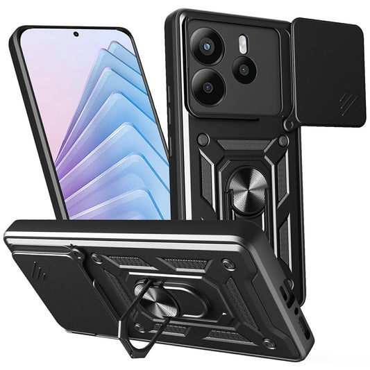 Xiaomi Redmi Note 14 5G Handyhülle – Gehäuse mit verschiebbarem Kameradeckel aus PC + TPU-Kickstand
