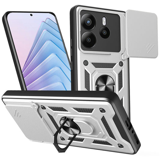 Xiaomi Redmi Note 14 5G Handyhülle – Gehäuse mit verschiebbarem Kameradeckel aus PC + TPU-Kickstand