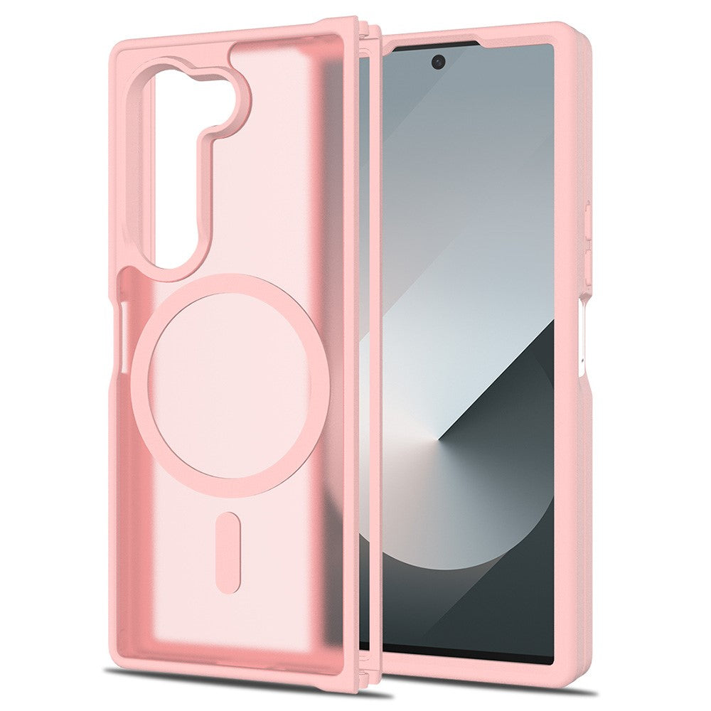 For Samsung Galaxy Z Fold6 5G Magnetic Case TPU Frame Acrylic Back Phone Cover Skin Touch