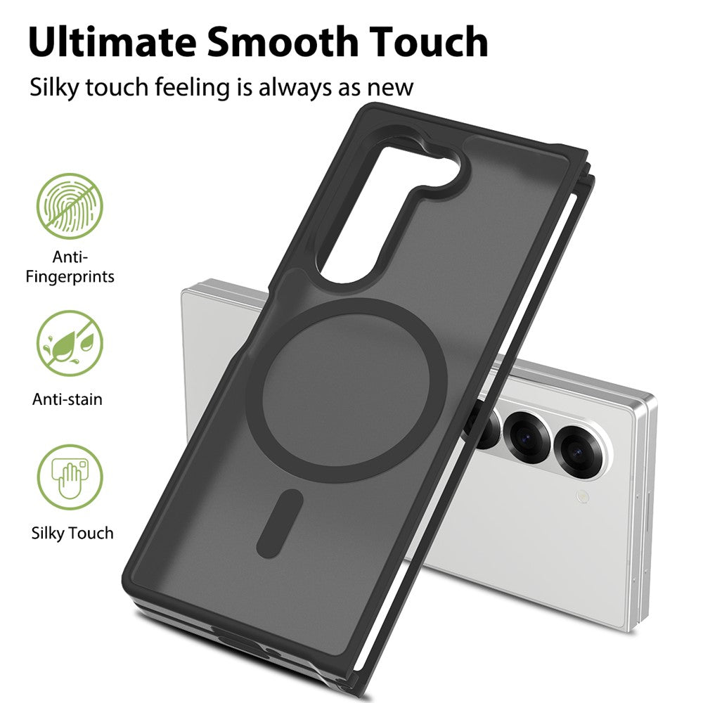For Samsung Galaxy Z Fold6 5G Magnetic Case TPU Frame Acrylic Back Phone Cover Skin Touch