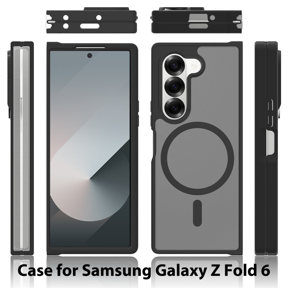 For Samsung Galaxy Z Fold6 5G Magnetic Case TPU Frame Acrylic Back Phone Cover Skin Touch