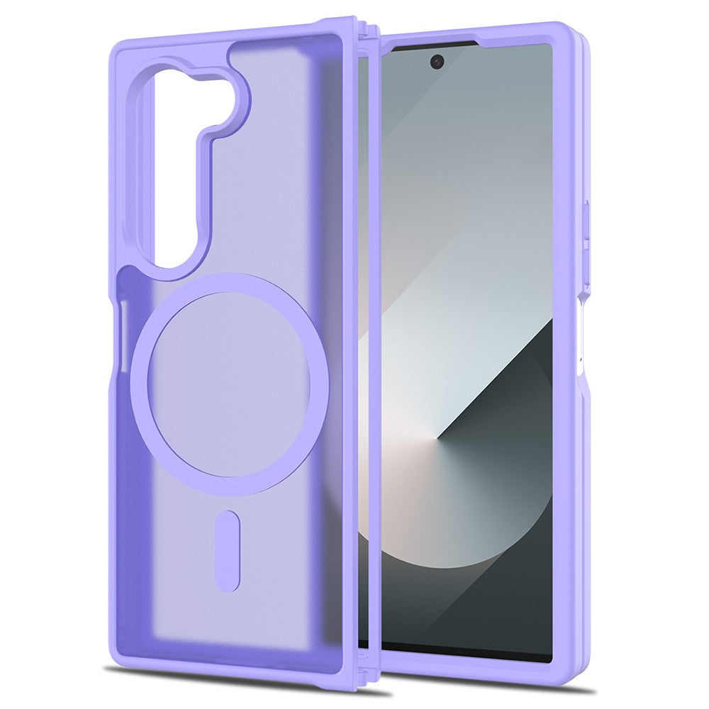 For Samsung Galaxy Z Fold6 5G Magnetic Case TPU Frame Acrylic Back Phone Cover Skin Touch