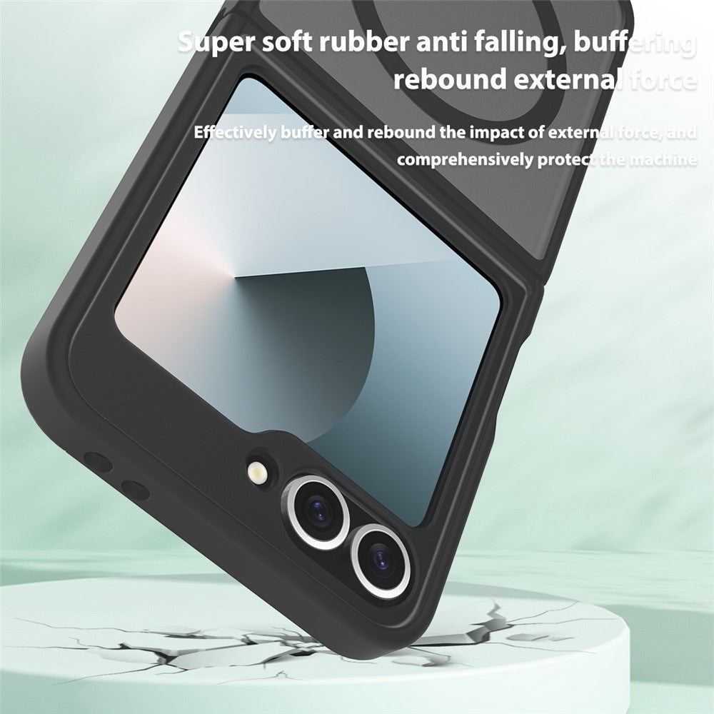 For Samsung Galaxy Z Flip7 FE 5G / Z Flip6 5G Magnetic Case TPU Frame Acrylic Back Phone Cover Skin Touch