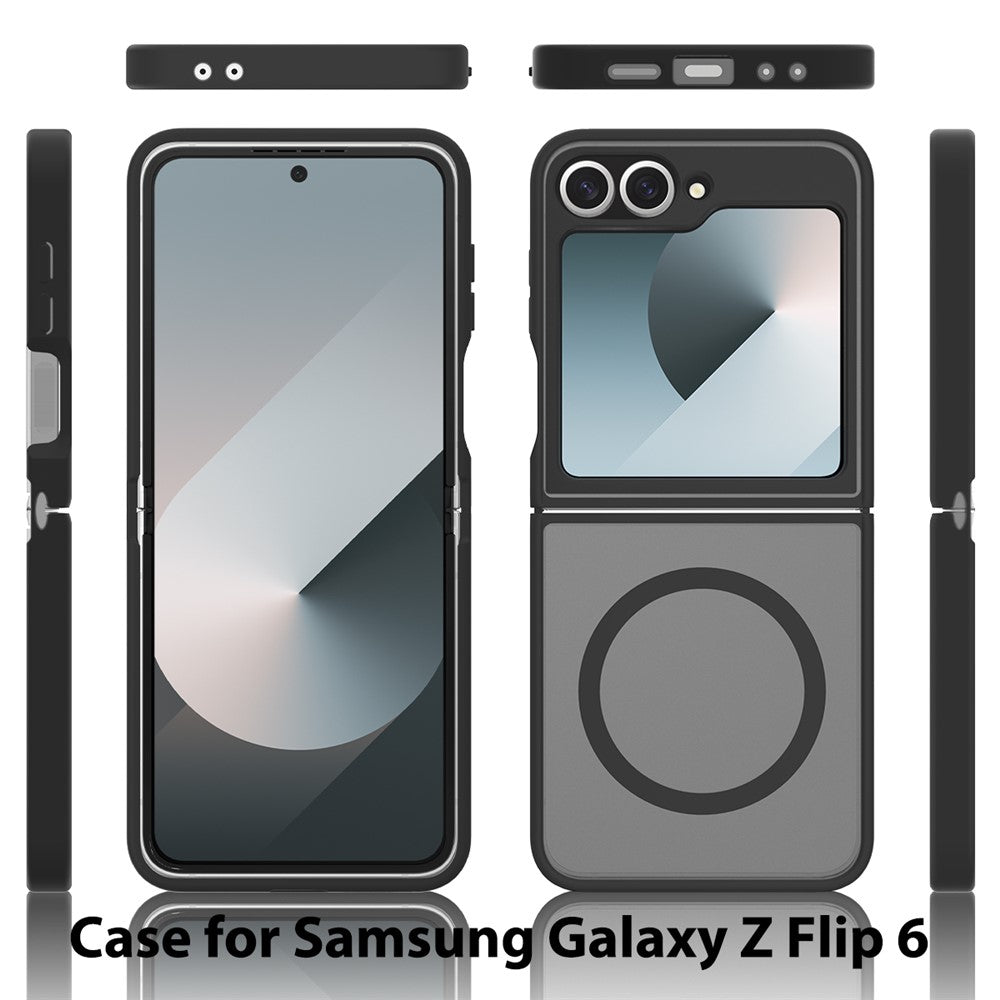For Samsung Galaxy Z Flip7 FE 5G / Z Flip6 5G Magnetic Case TPU Frame Acrylic Back Phone Cover Skin Touch