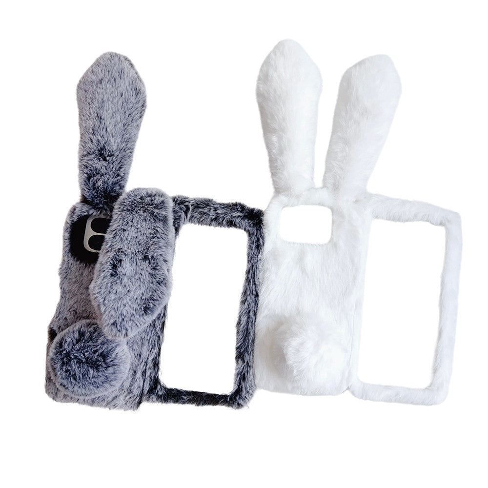 For Google Pixel 9 Pro Fold 5G Case Bunny Ears Winter Plush Hard PC Phone Cover