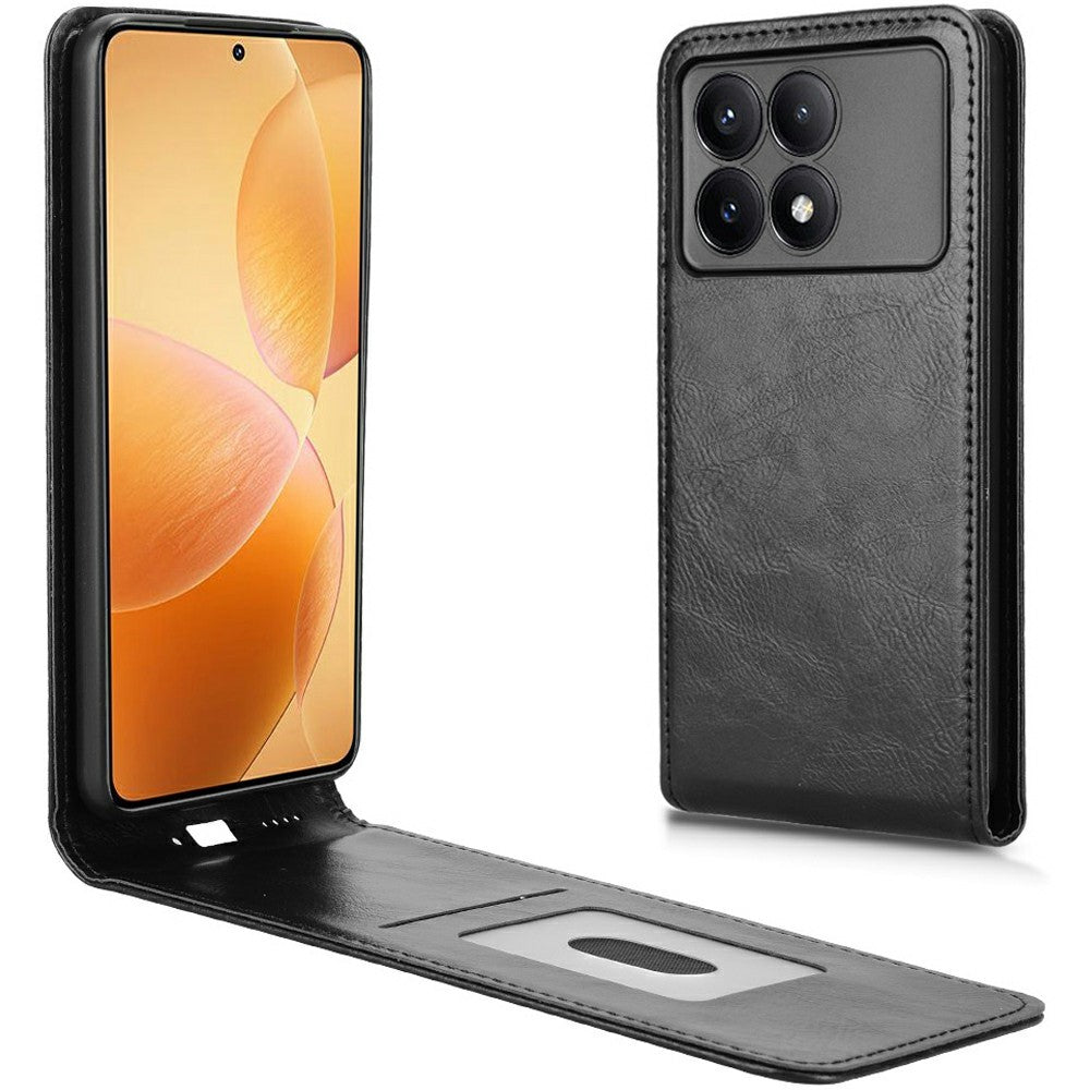 Leather Case For Xiaomi Poco F6 Pro 5G  /  Redmi K70 5G  /  Redmi K70 Pro 5G Magnetic Vertical Flip Phone Cover with Card Slot