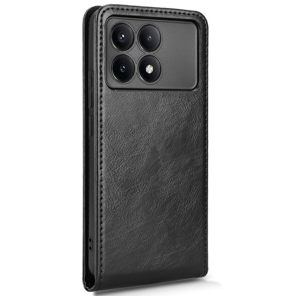 Leather Case For Xiaomi Poco F6 Pro 5G  /  Redmi K70 5G  /  Redmi K70 Pro 5G Magnetic Vertical Flip Phone Cover with Card Slot