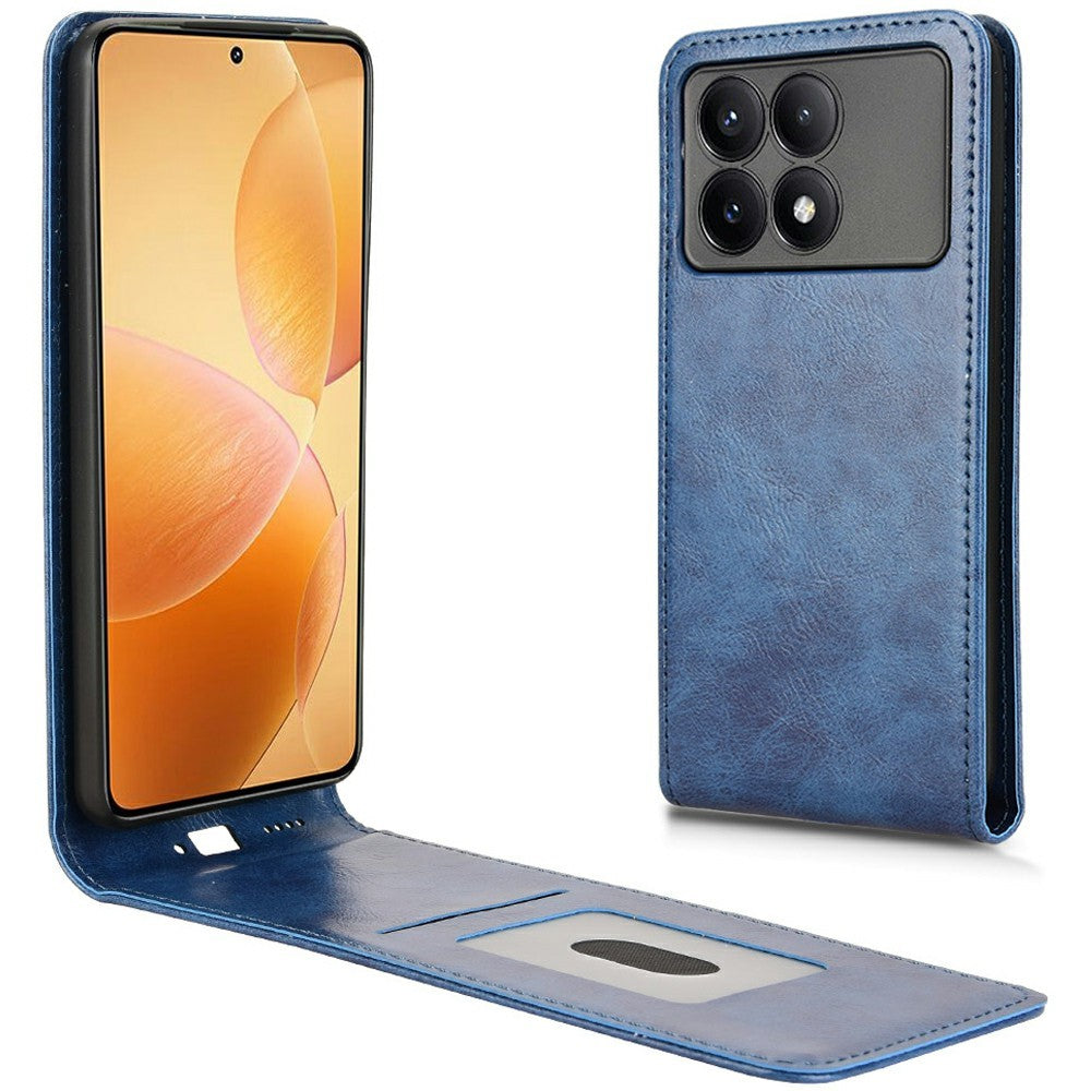 Leather Case For Xiaomi Poco F6 Pro 5G  /  Redmi K70 5G  /  Redmi K70 Pro 5G Magnetic Vertical Flip Phone Cover with Card Slot