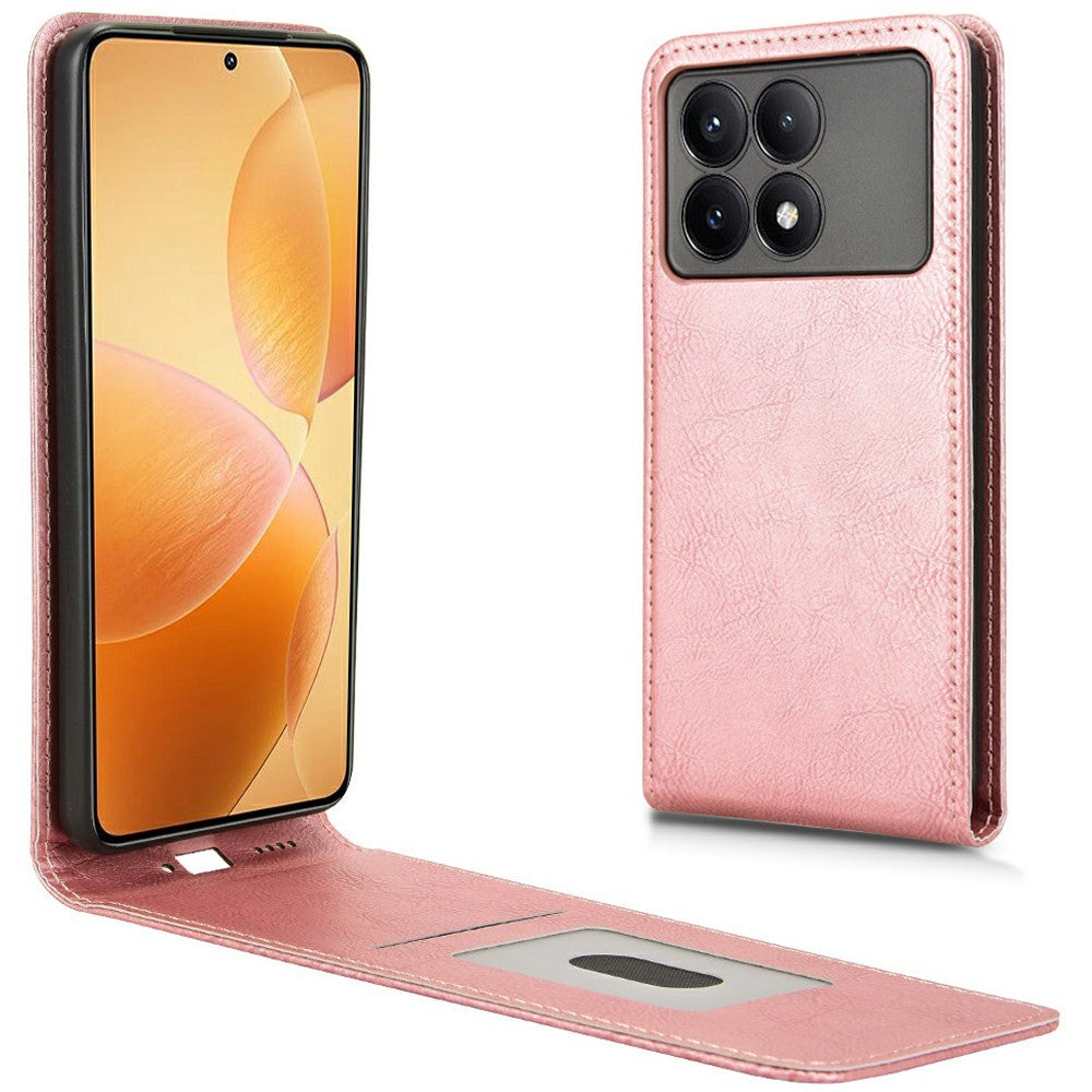 Leather Case For Xiaomi Poco F6 Pro 5G  /  Redmi K70 5G  /  Redmi K70 Pro 5G Magnetic Vertical Flip Phone Cover with Card Slot