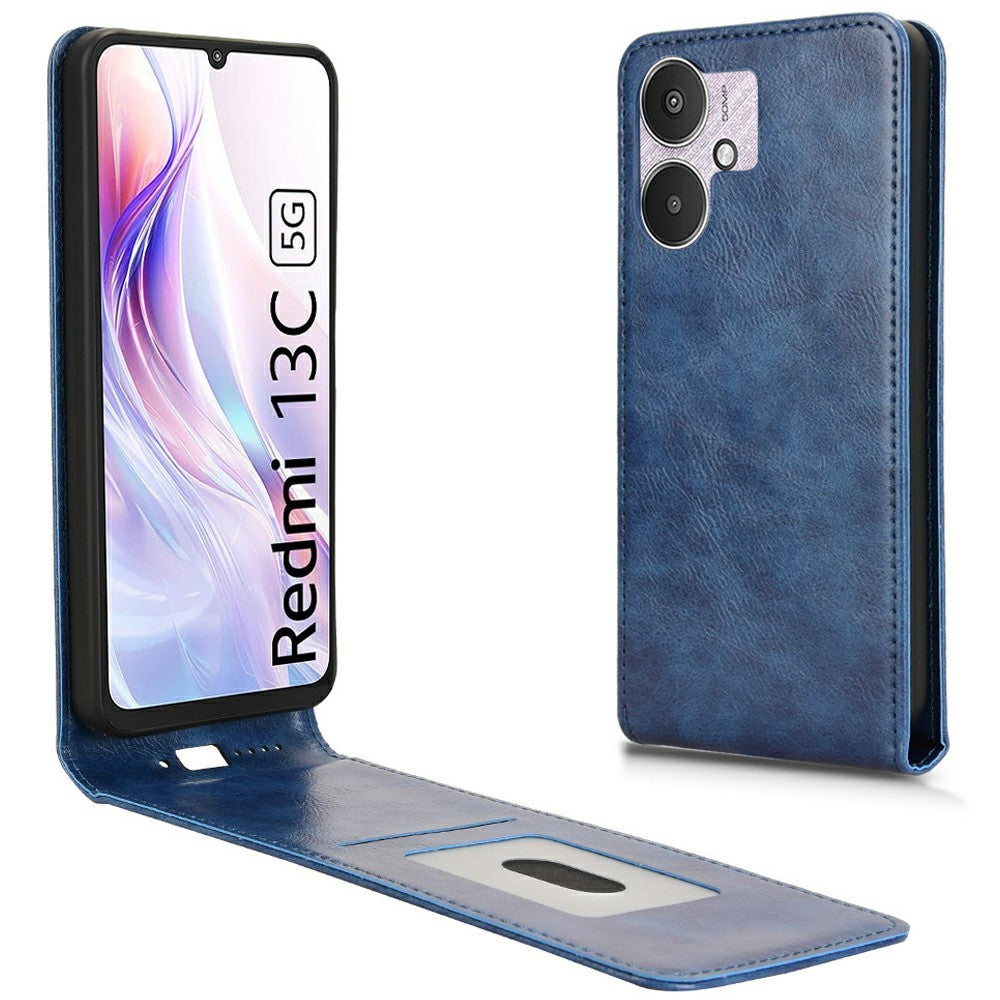 Leather Case For Xiaomi Redmi 13C 5G  /  4G  /  13R 5G  /  Poco C65 4G  /  Poco M6 5G Magnetic Vertical Flip Phone Cover with Card Slot