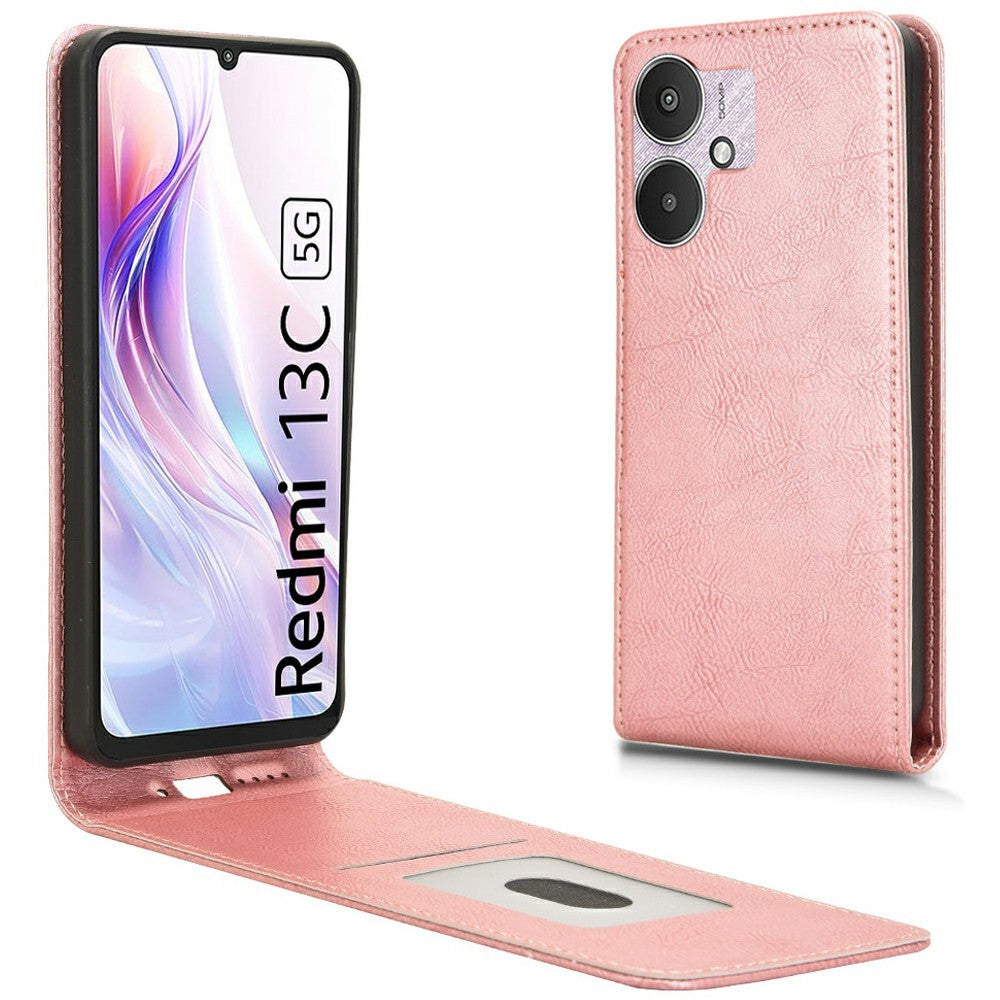 Leather Case For Xiaomi Redmi 13C 5G  /  4G  /  13R 5G  /  Poco C65 4G  /  Poco M6 5G Magnetic Vertical Flip Phone Cover with Card Slot