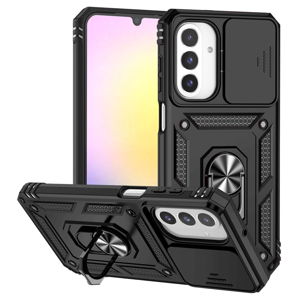 Galaxy A26 5G Stoßfeste Schutzhülle – mit Kameraschutz-Schieber & 360° Ringhalter