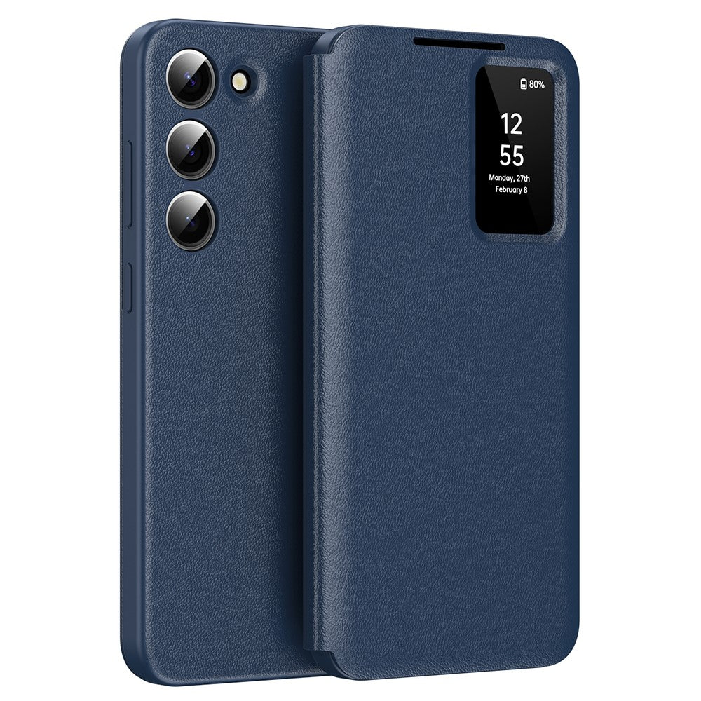 Galaxy S23 Plus Lederhülle – Mit Kartenfach & Smart-View Fenster