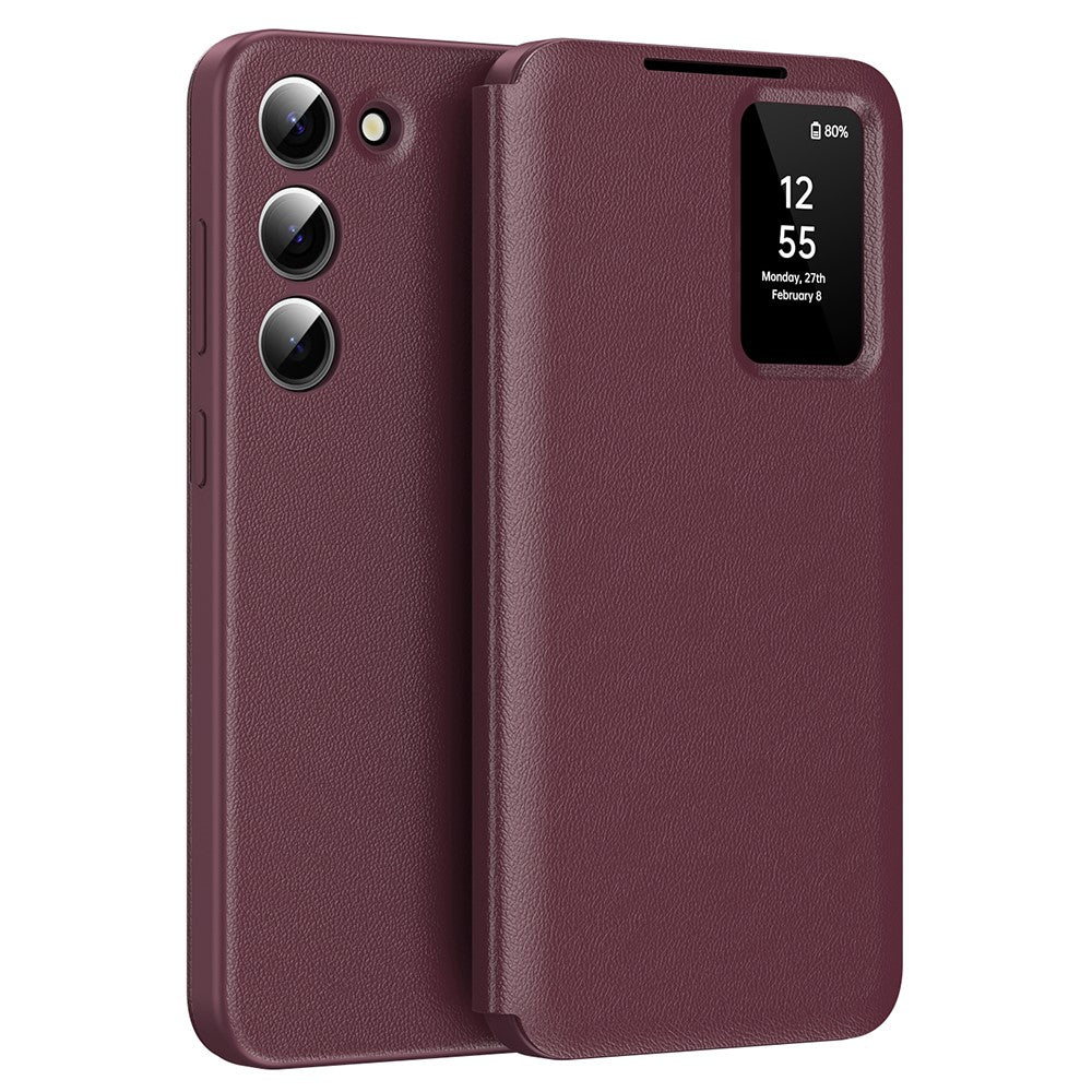 Galaxy S22 5G Lederhülle – Mit Kartenfach & Smart-View Fenster