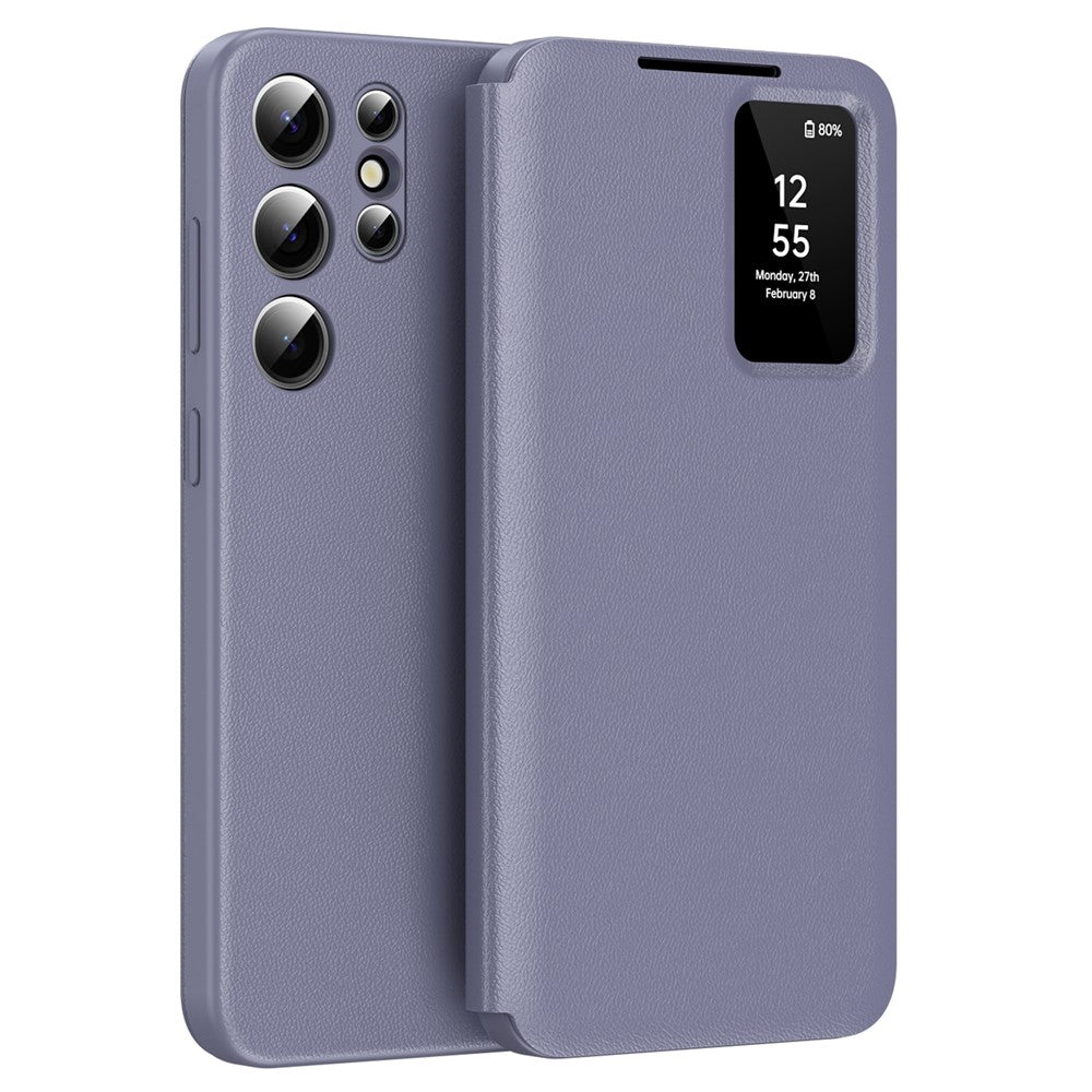 Galaxy S22 Ultra 5G Lederhülle – Mit Kartenfach & Smart-View Fenster
