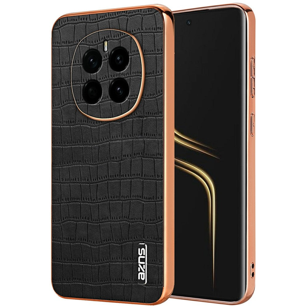 AZNS For Honor Magic7 5G Case Electroplating Crocodile Texture PU + TPU Phone Cover