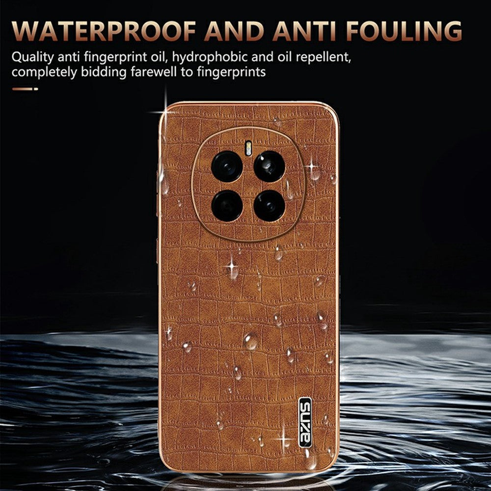 AZNS For Honor Magic7 5G Case Electroplating Crocodile Texture PU + TPU Phone Cover