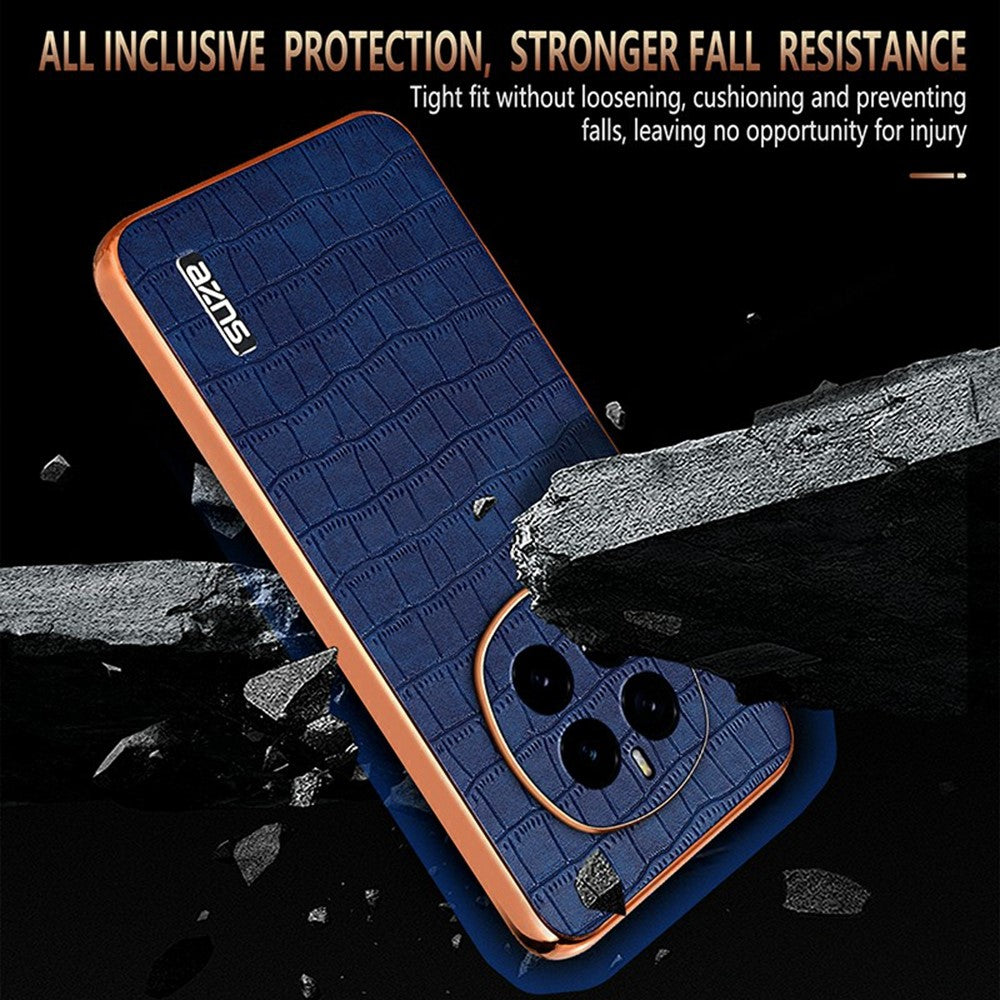 AZNS For Honor Magic7 5G Case Electroplating Crocodile Texture PU + TPU Phone Cover