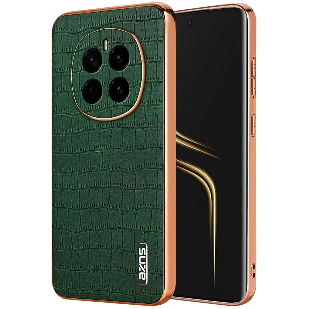 AZNS For Honor Magic7 5G Case Electroplating Crocodile Texture PU + TPU Phone Cover