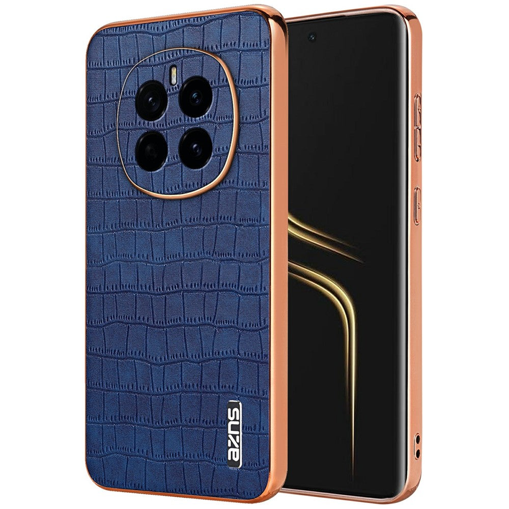 AZNS For Honor Magic7 5G Case Electroplating Crocodile Texture PU + TPU Phone Cover