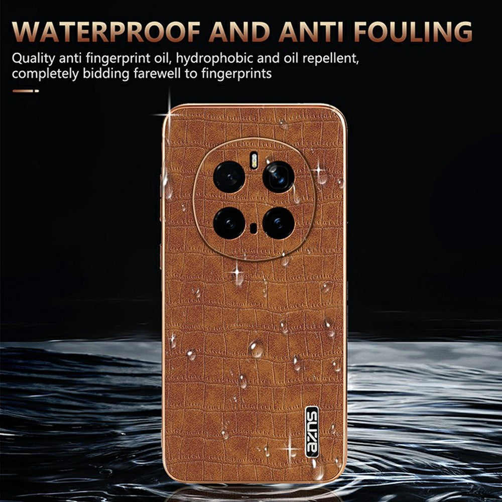 AZNS For Honor Magic7 Pro 5G Case Electroplating Crocodile Texture PU + TPU Phone Cover