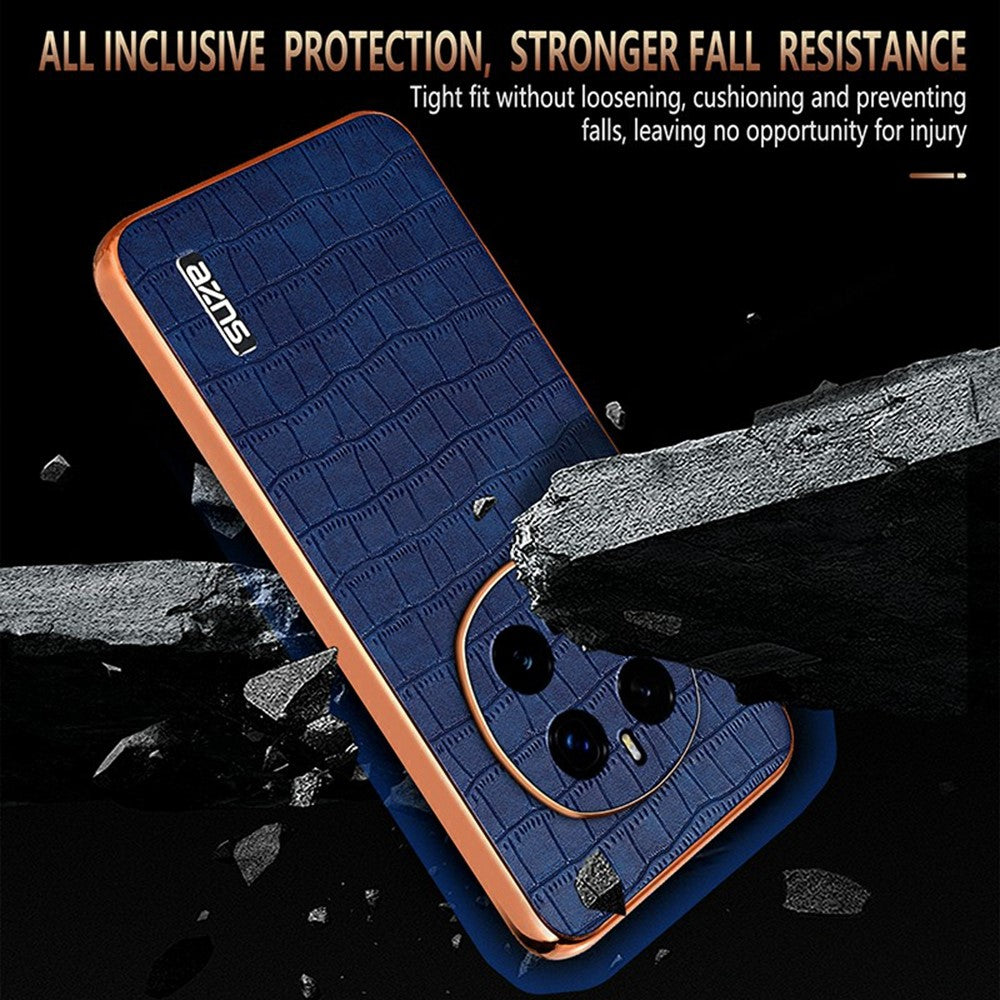 AZNS For Honor Magic7 Pro 5G Case Electroplating Crocodile Texture PU + TPU Phone Cover