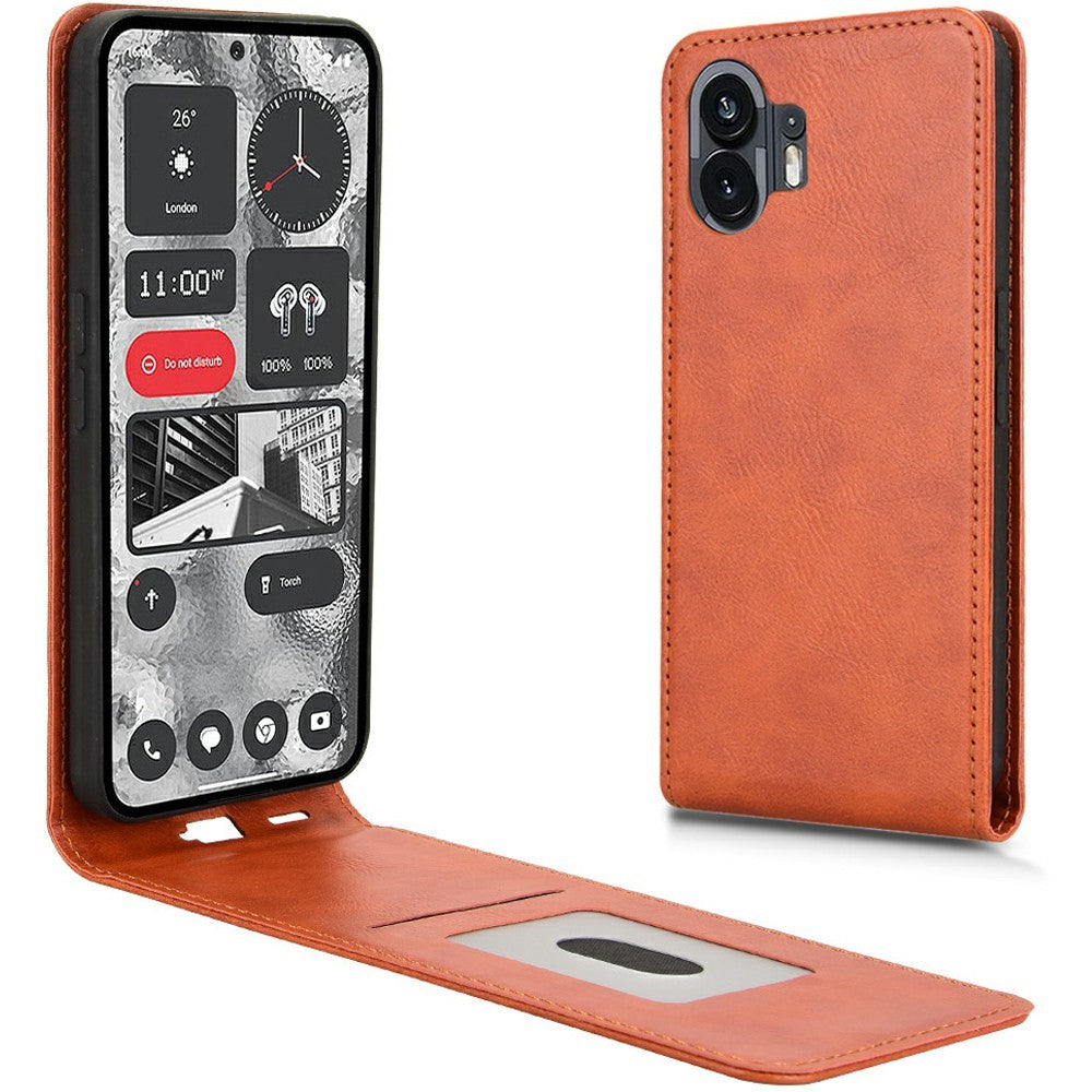 Nothing Phone (2) Wallet-Handyhülle – Magnetische & vertikale Klapphülle, aus Leder, mit Kartenfach