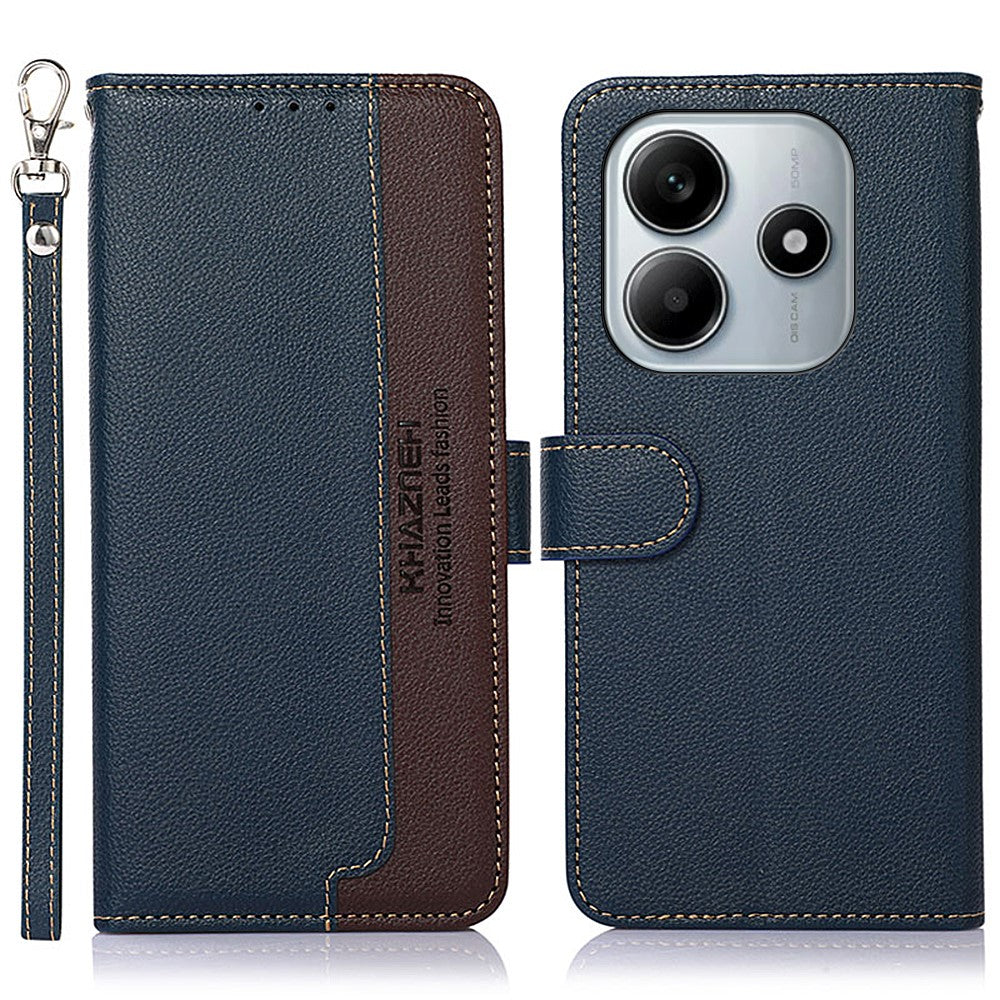 KHAZNEH For Xiaomi Redmi Note 14 5G Case RFID Blocking Wallet PU Leather Phone Cover