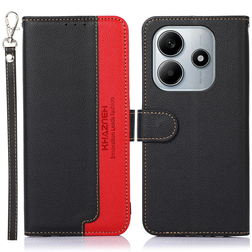 KHAZNEH For Xiaomi Redmi Note 14 5G Case RFID Blocking Wallet PU Leather Phone Cover