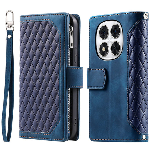 Xiaomi Redmi Note 14 Pro 5G / Xiaomi Redmi Note 14 Pro+ 5G / Xiaomi Poco X7 5G Wallet-Handyhülle – Style 005 14 Pro 5G / Poco X7 5G Rautensteppung Line PU-Leder