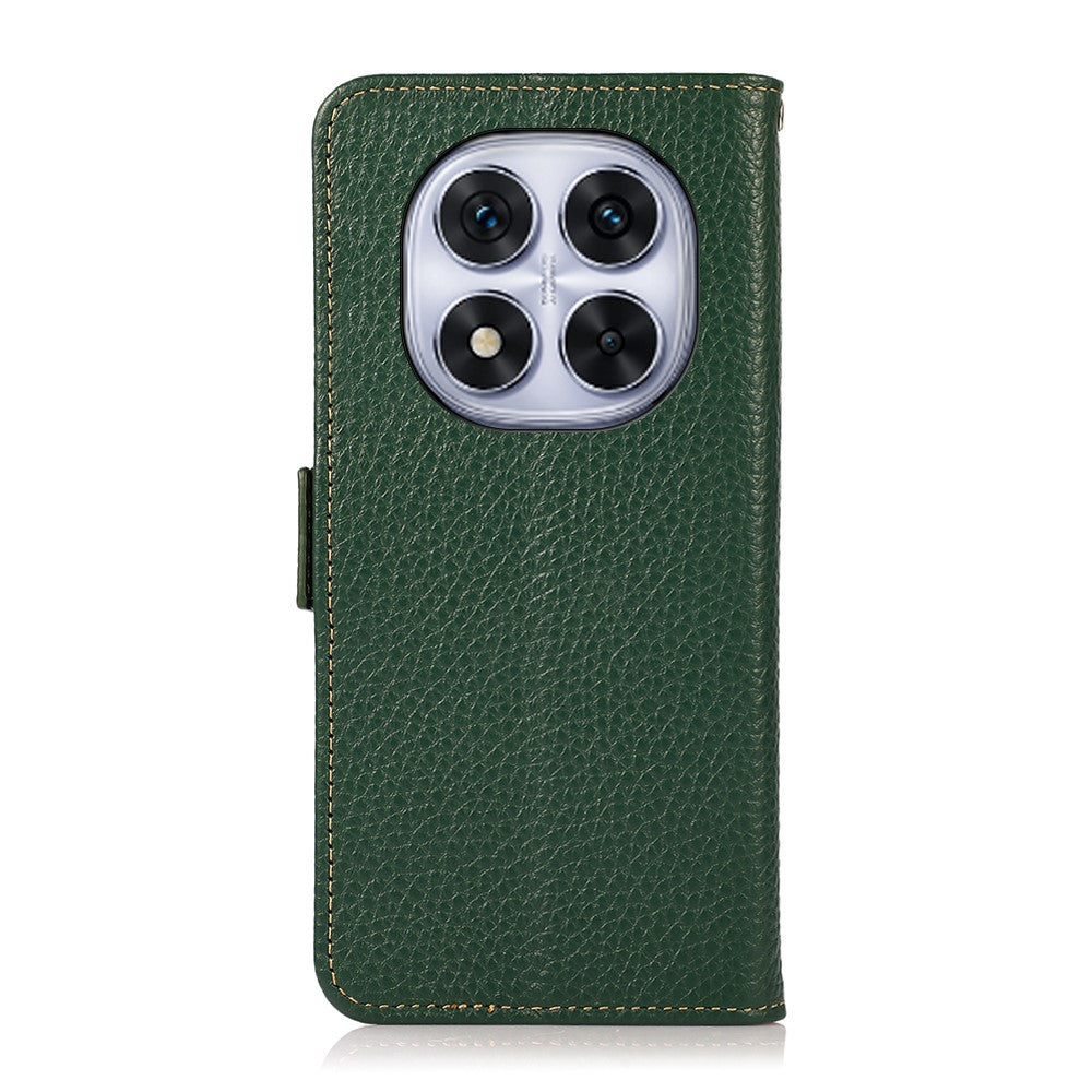 KHAZNEH Phone Case for Xiaomi Redmi Note 14 Pro 5G / Poco X7 5G Genuine Cow Leather Cover RFID Blocking