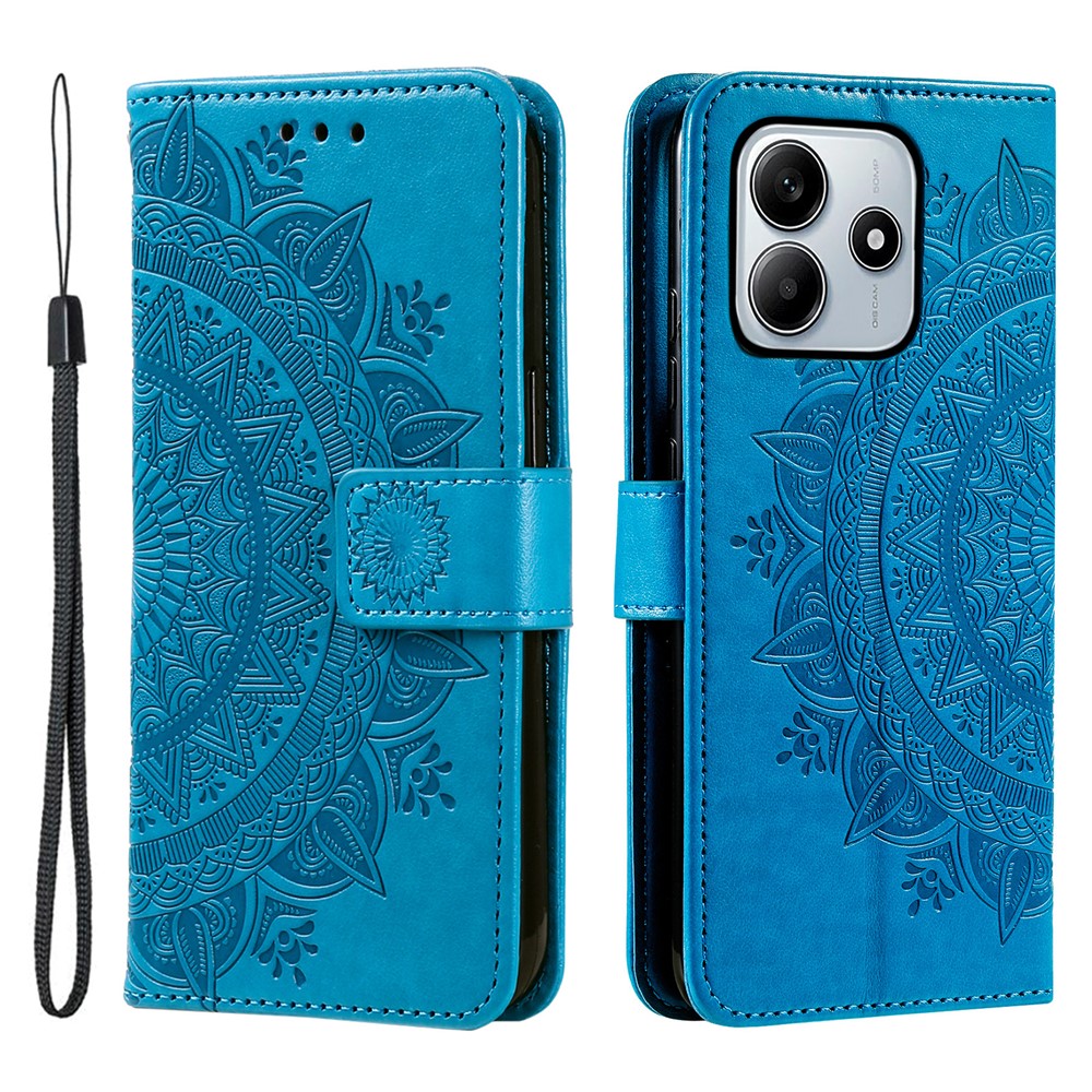 For Xiaomi Redmi Note 14 4G (163.25mm) Stand Case Imprinted Totem PU Leather Wallet Phone Cover