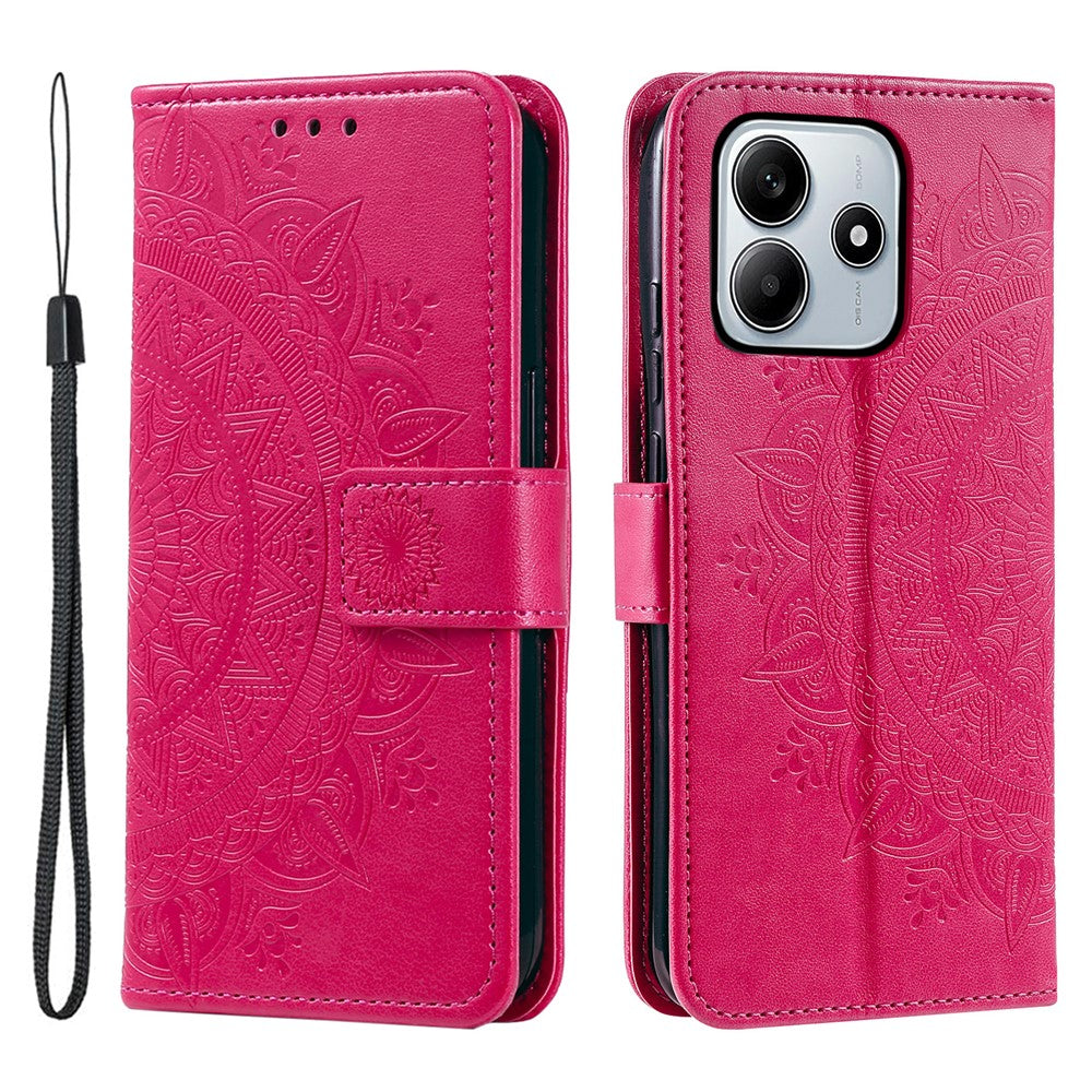 For Xiaomi Redmi Note 14 4G (163.25mm) Stand Case Imprinted Totem PU Leather Wallet Phone Cover
