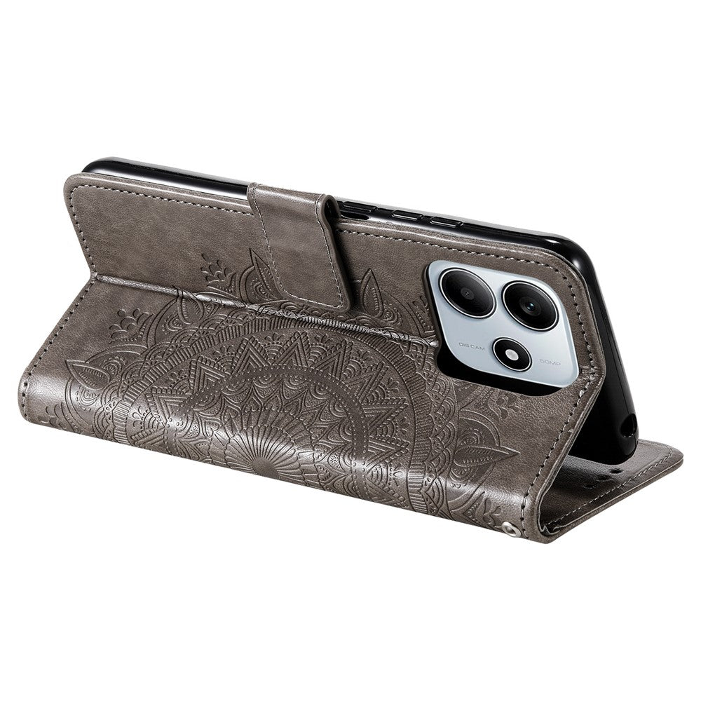 For Xiaomi Redmi Note 14 4G (163.25mm) Stand Case Imprinted Totem PU Leather Wallet Phone Cover